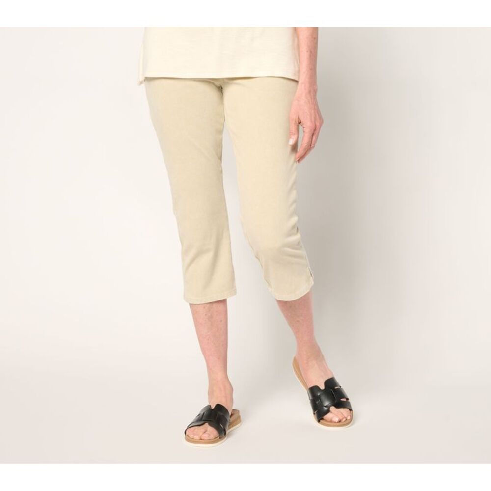 Summersalt Women's Pants Sz 6 Tall Delray Denim Capri Pant White A686599